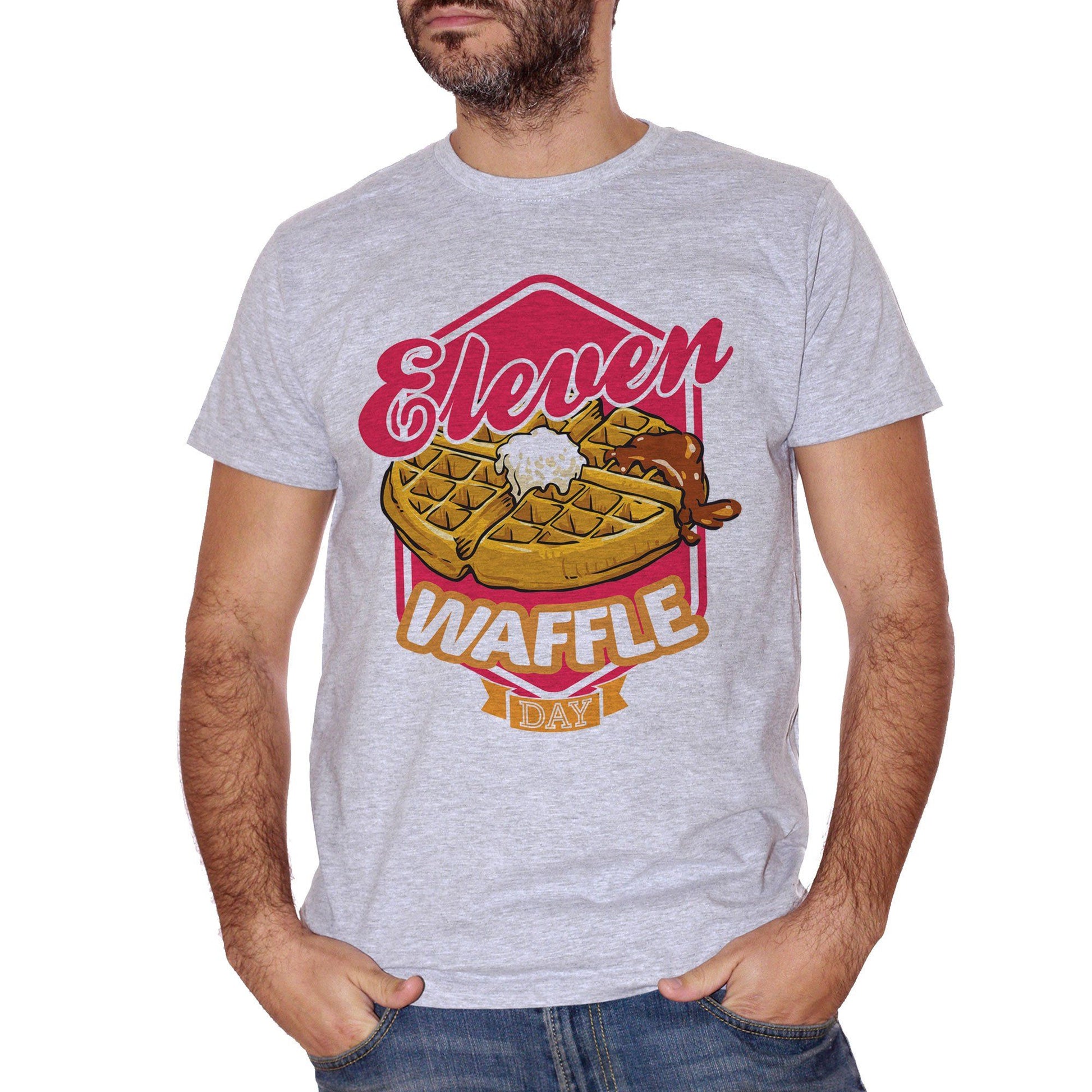 Gray T-Shirt Stranger Things - Eleven Waffle Day - FILM Choose ur color CucShop