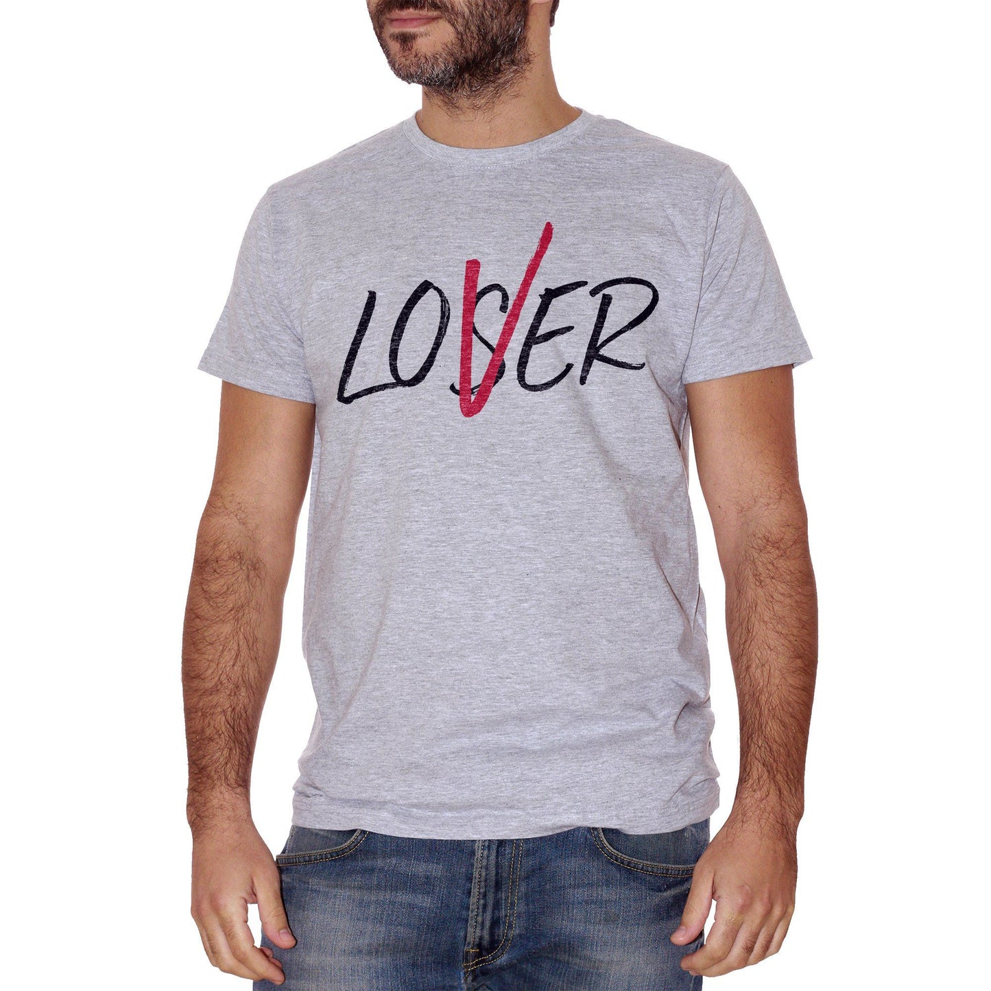 Gray T-Shirt Lover - Loser - FILM Choose ur color CucShop