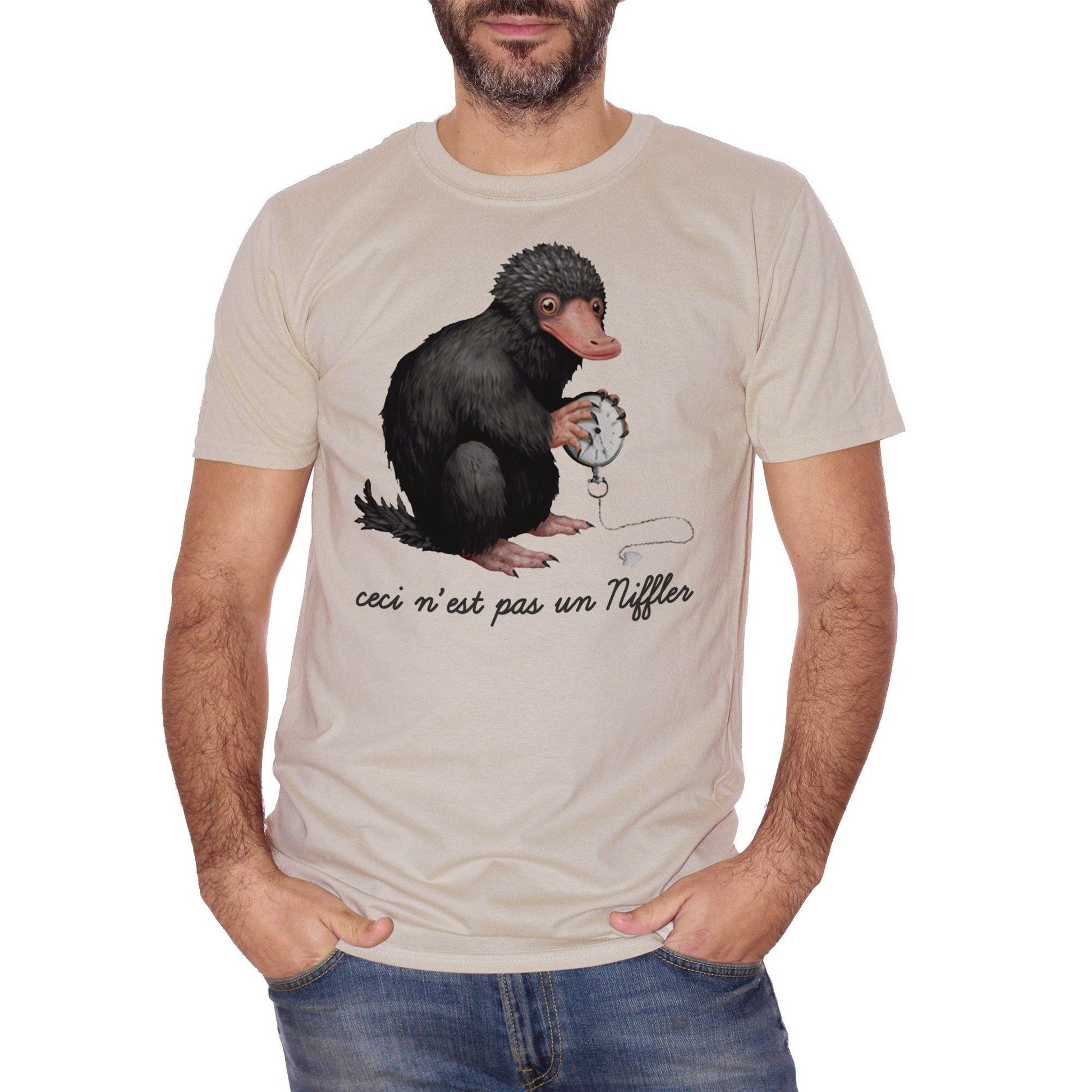 Gray T-Shirt Animali Fantastici-Niffler Magritte - FILM Choose ur color CucShop