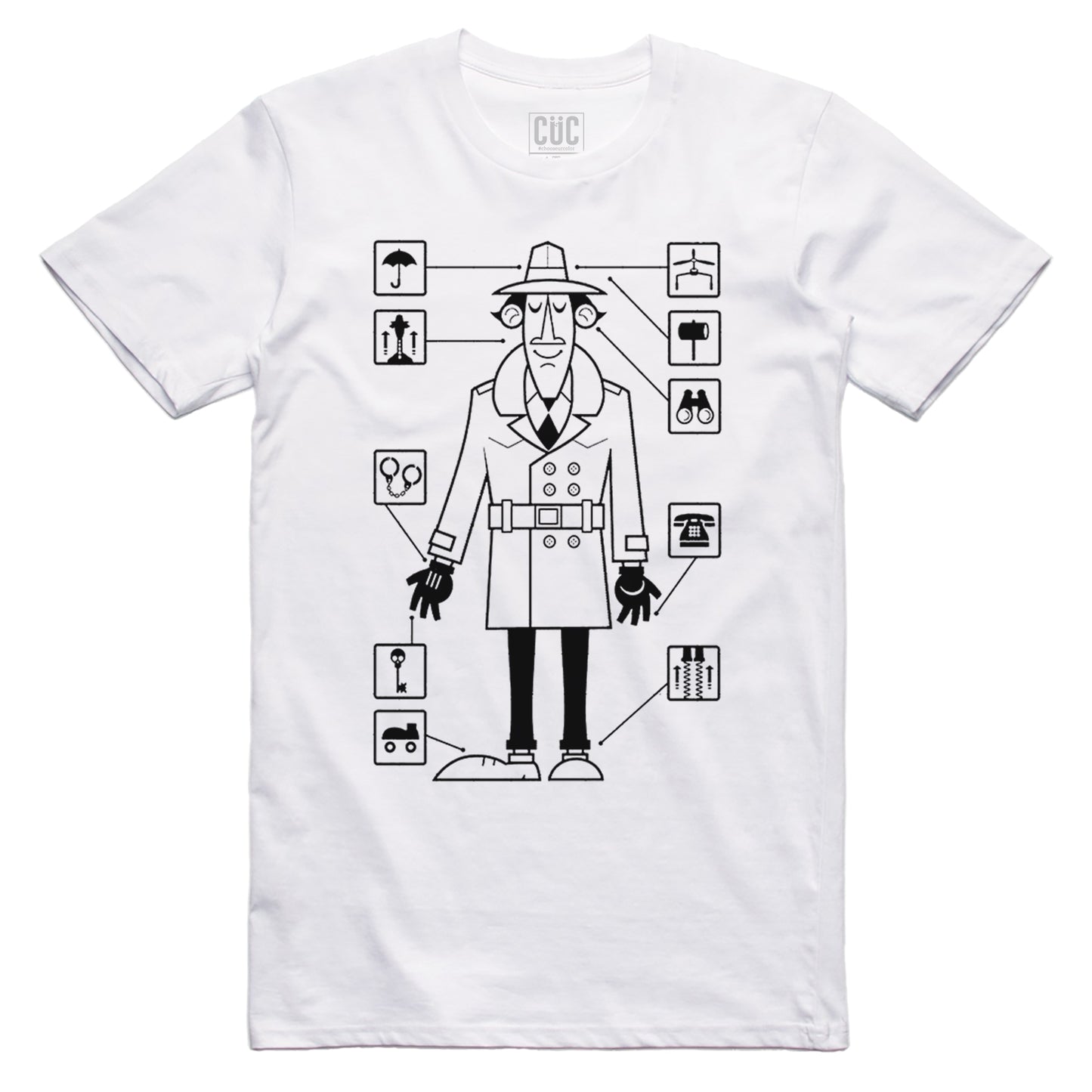 T-Shirt Cuc Ispettore Gadget Tools - Gogo Gadget - cartoon anni 80 #chooseurcolor - CUC chooseurcolor