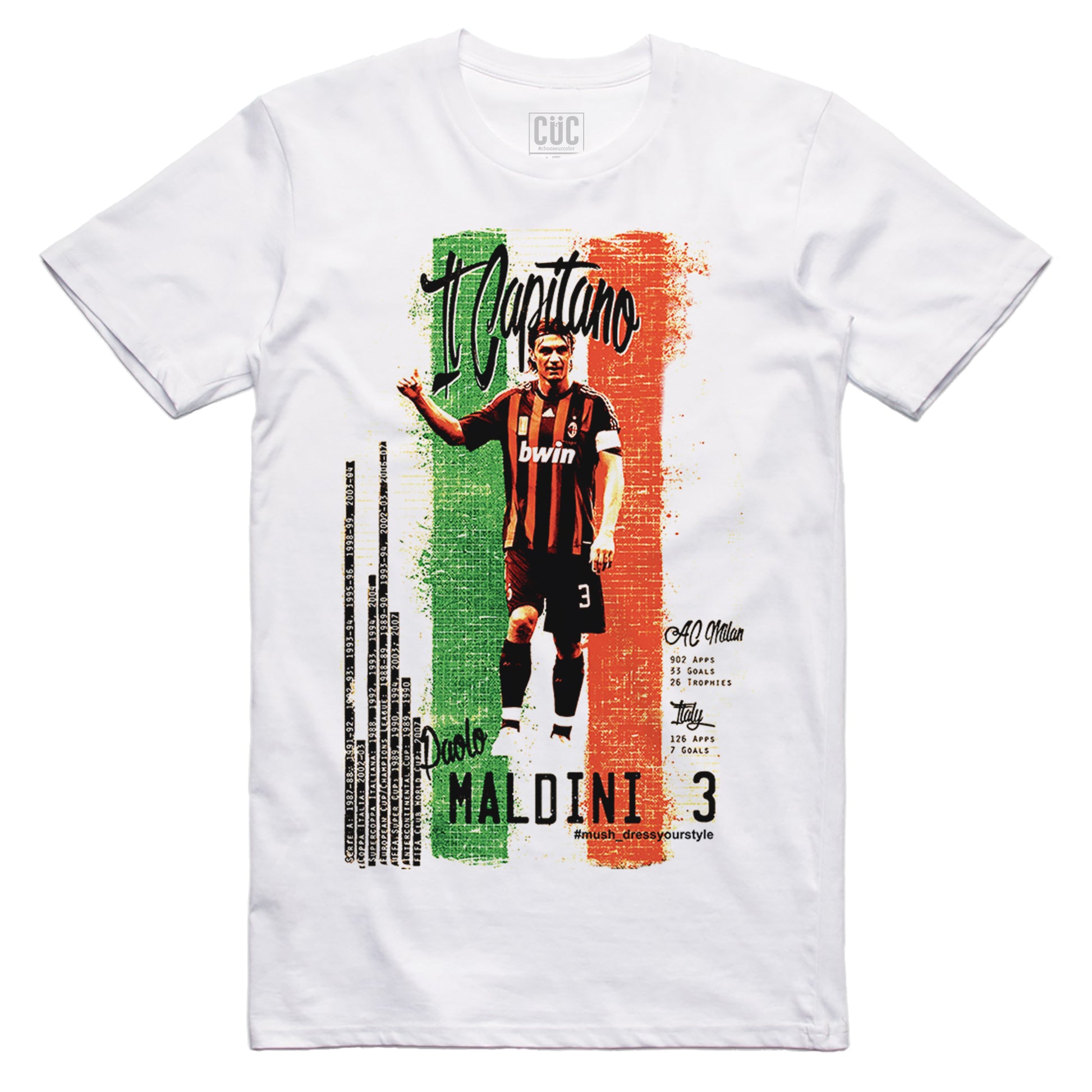 T Shirt Maldini il Capitano Milan - Vintage - la fossa - SPORT - #ChooseurColor - CUC chooseurcolor