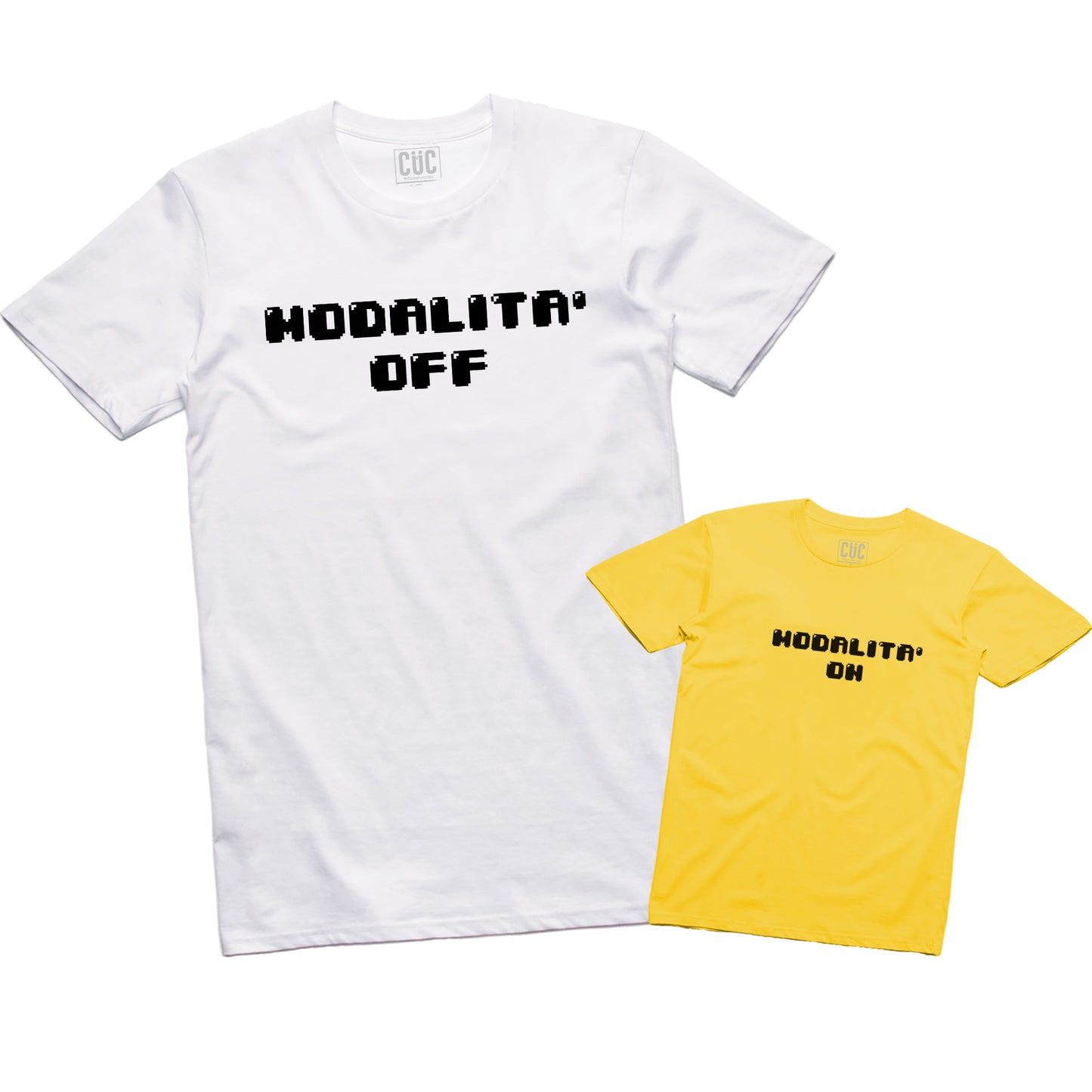 T-Shirt Coppia Padre + Figlio - Modalità On e Modalità Off - #chooseurcolor - CUC chooseurcolor