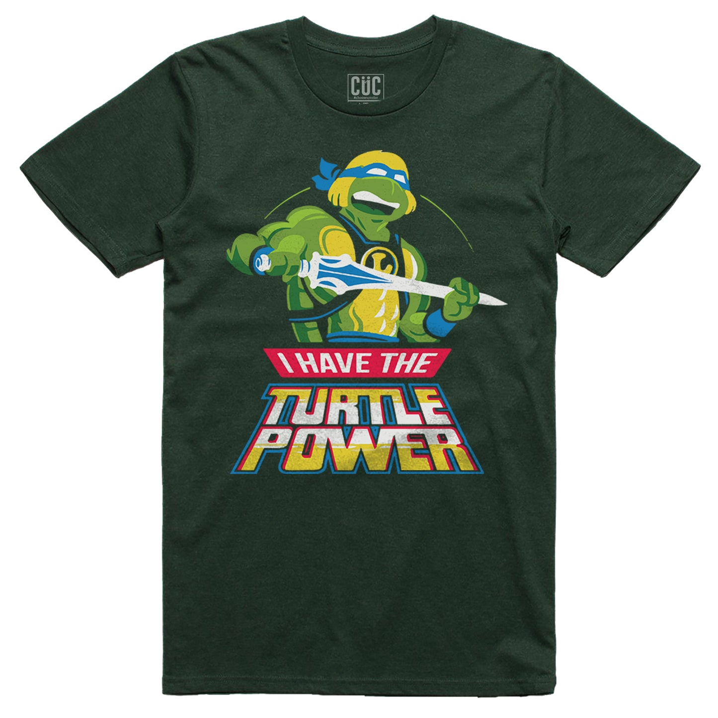 T-Shirt Turtle Power - Leonardo like He-Man - Cartoon #chooseurcolor - CUC chooseurcolor