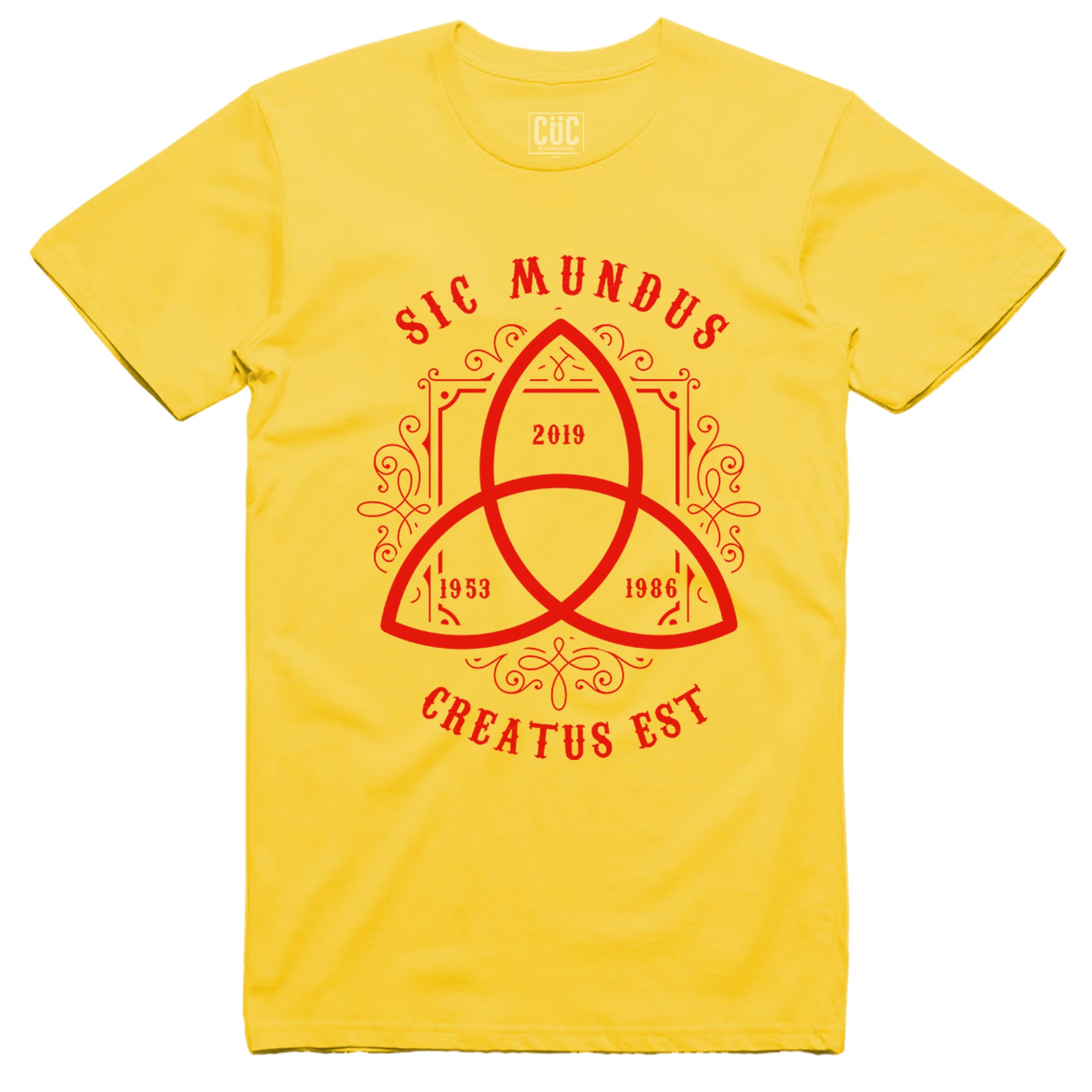 Sic Mundus Creatus Est Serie Preferita Dark T-shirt da uomo con stampa posteriore Sic Mundus Creatus Est Serie Preferita Dark T-shirt da uomo con stampa posteriore
