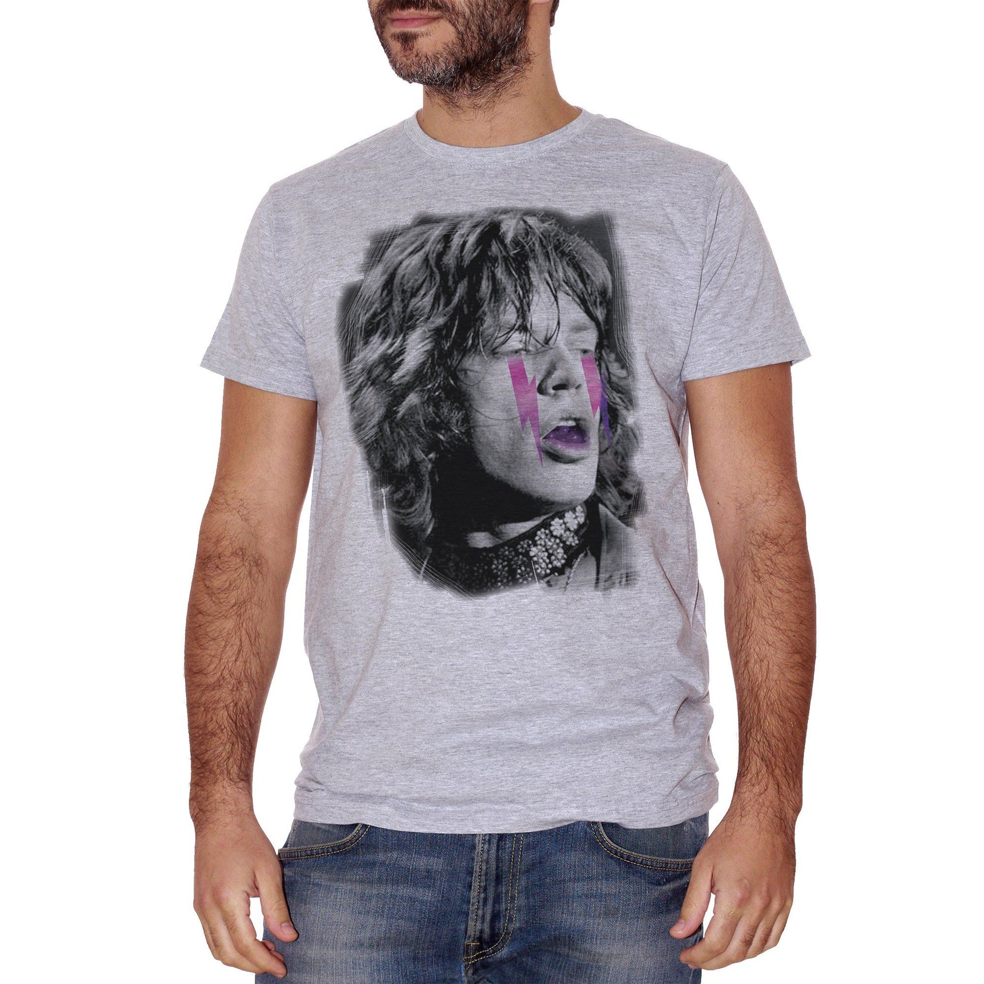 Gray T-Shirt Mick Jagger Rolling Stones Vintage Star Black And White - Famous Choose ur color CucShop