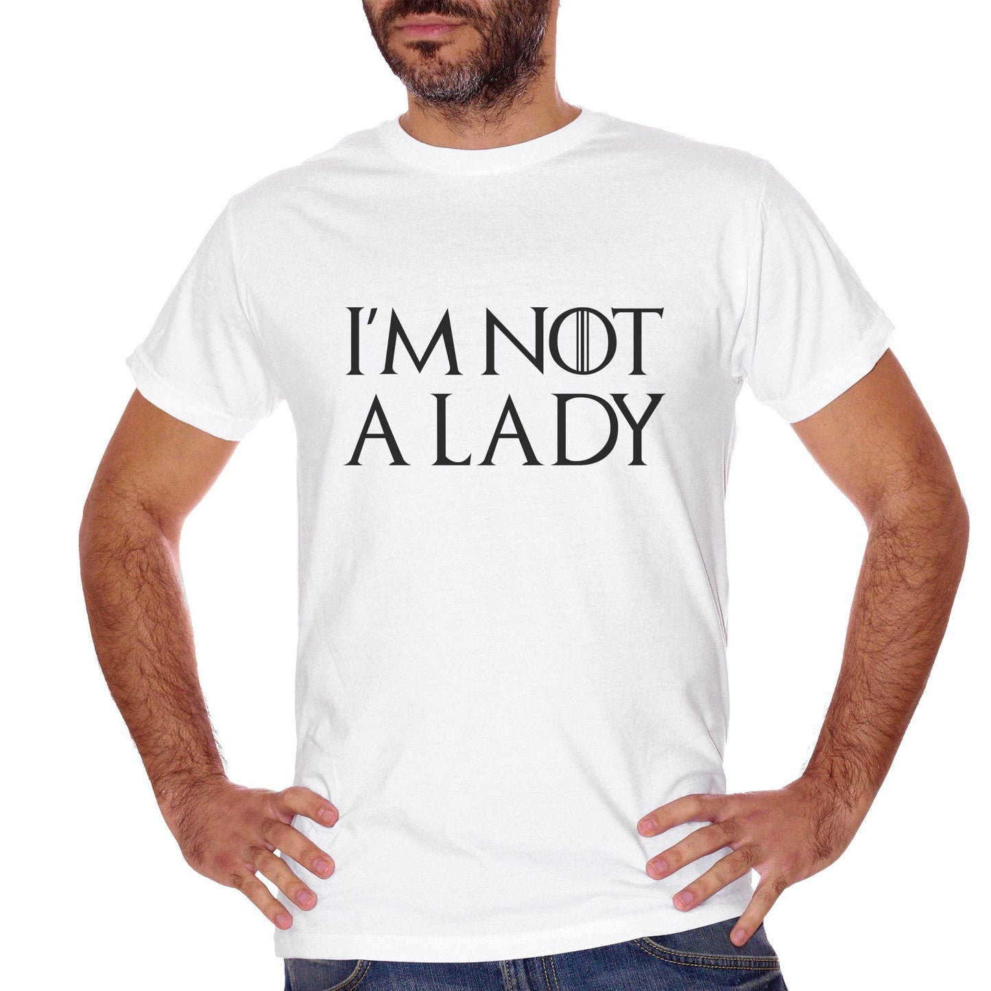 White Smoke T-Shirt I'M Not A Lady | Arya Stark Quote | Game Of Thrones Trono Di Spade Serie Tv Ottava Stagione - FILM CucShop