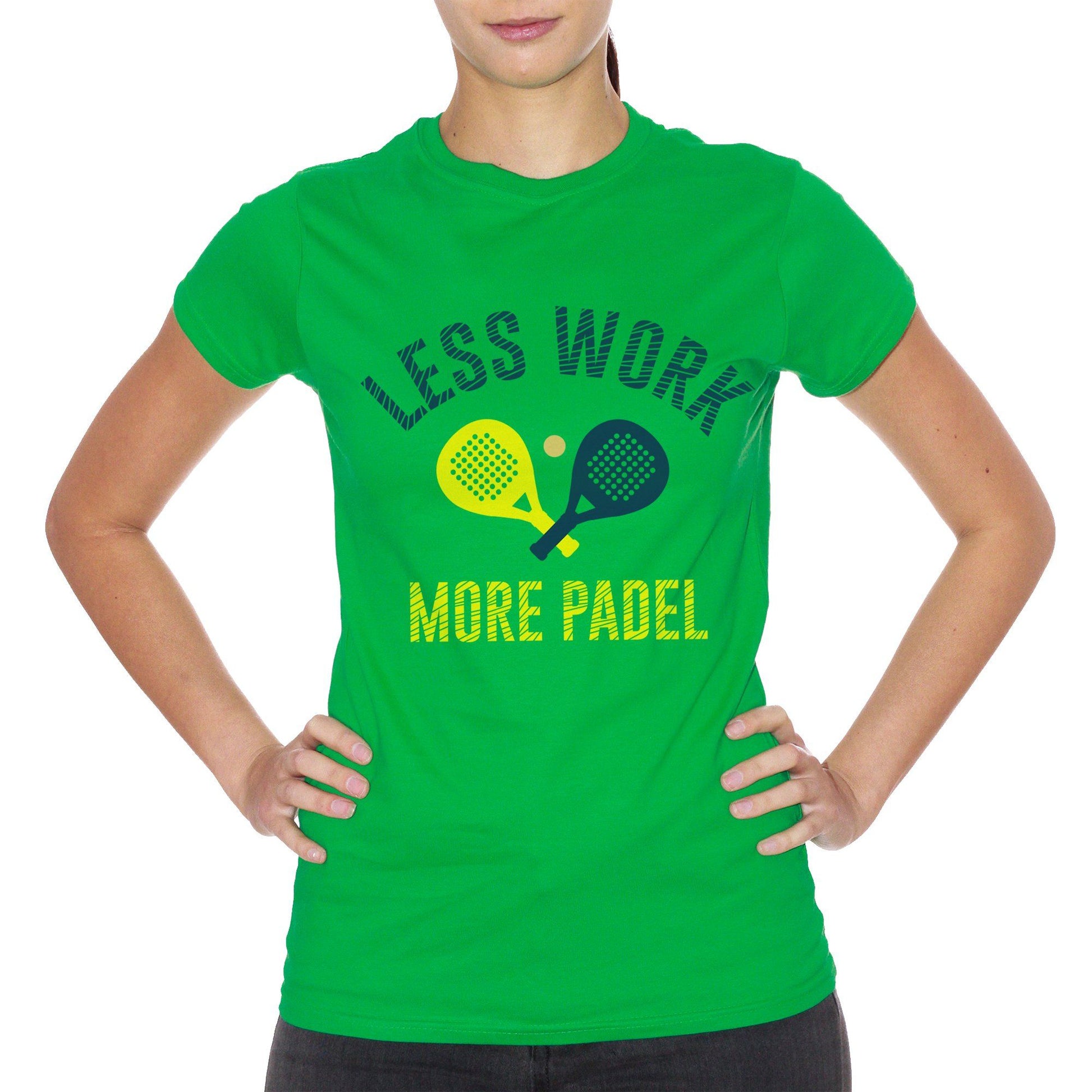 Sea Green T-Shirt Less Work More Padel Sport  - SPORT CucShop