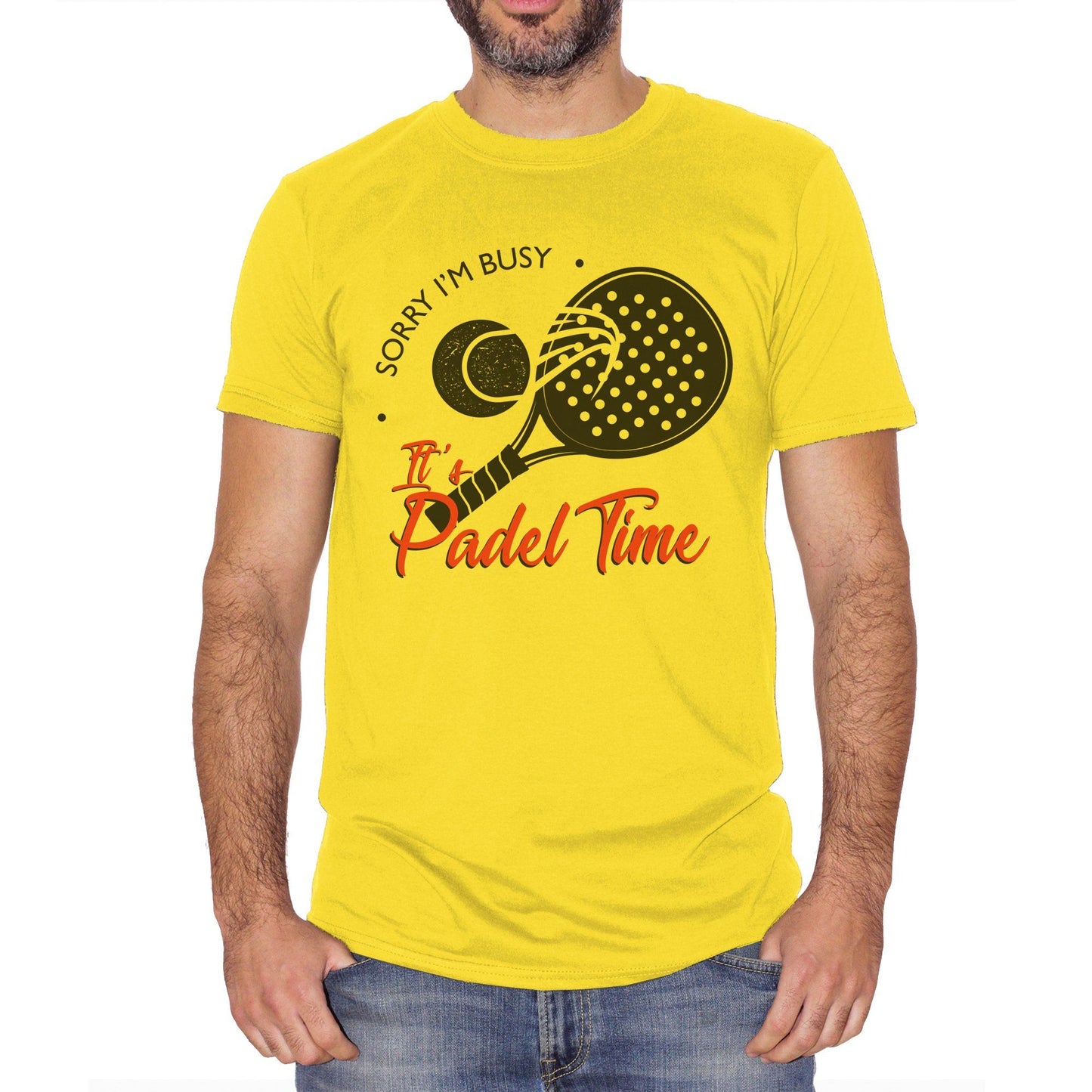 Gold T-Shirt T Shirt Sorry I'M Busy Its Padel Time Sport Tennis Sport Divertente  - SPORT CucShop