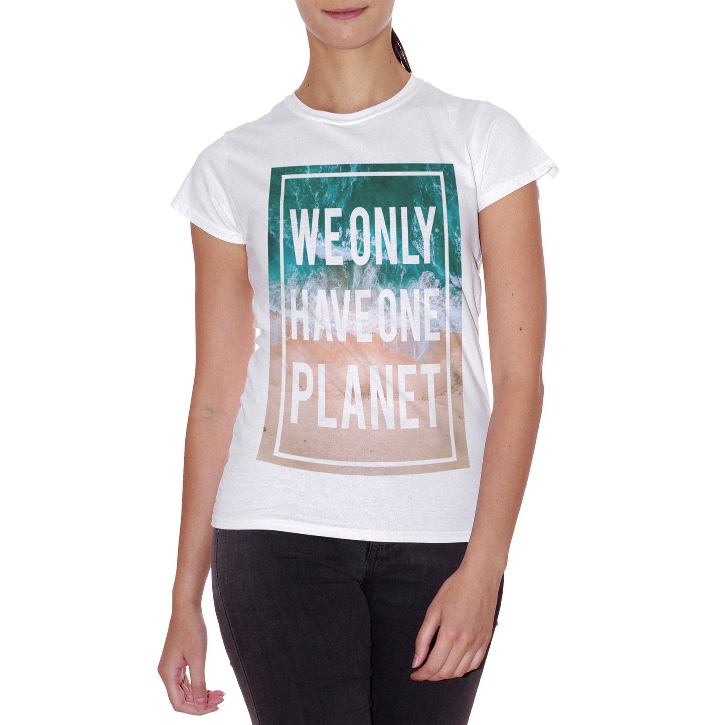Gray T-Shirt We Only Have One Planet Nature Sea Summer Water - SOCIAL CucShop