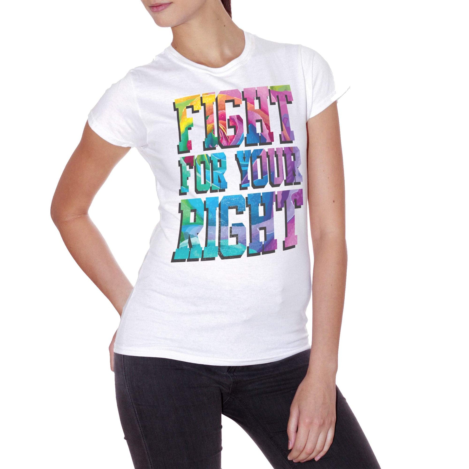 Cadet Blue T-Shirt Pride Fight For Your Right | Amore Lgbt | Diritti Umani | Libertà Love | Maglietta In Cotone Per Il Corteo Estivo | Marcia Per I Tuoi Diritti | Choose Ur Color - SOCIAL CucShop