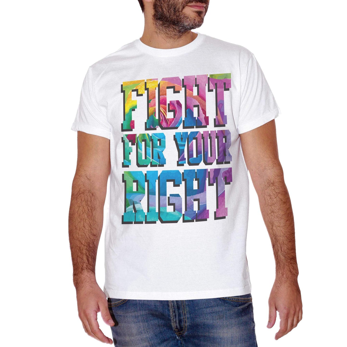Lavender T-Shirt Pride Fight For Your Right | Amore Lgbt | Diritti Umani | Libertà Love | Maglietta In Cotone Per Il Corteo Estivo | Marcia Per I Tuoi Diritti | Choose Ur Color - SOCIAL CucShop
