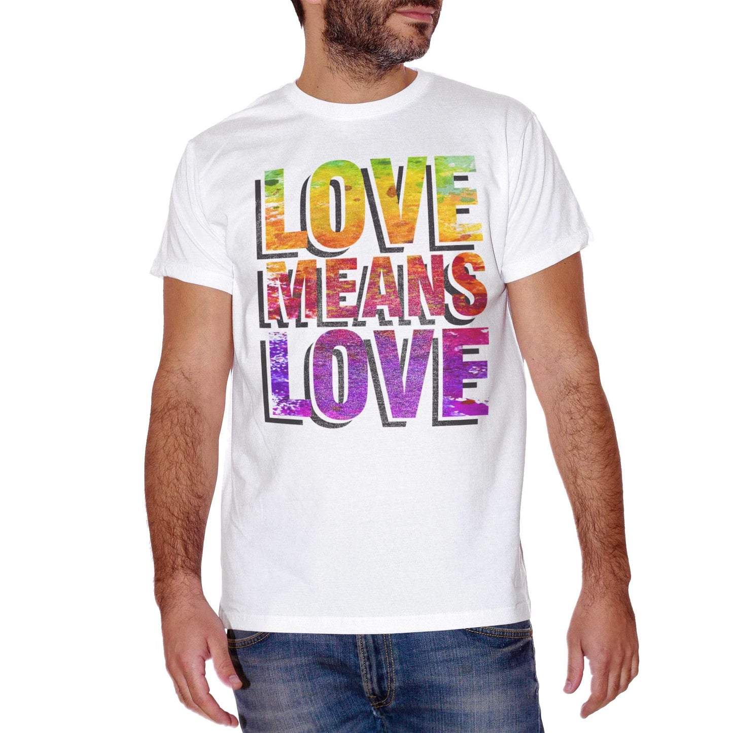 Medium Purple T-Shirt Love Means Love | Amore Significa Amore | Lgbt | Diritti Umani | Libertà Love | Choose Ur Color - SOCIAL CucShop