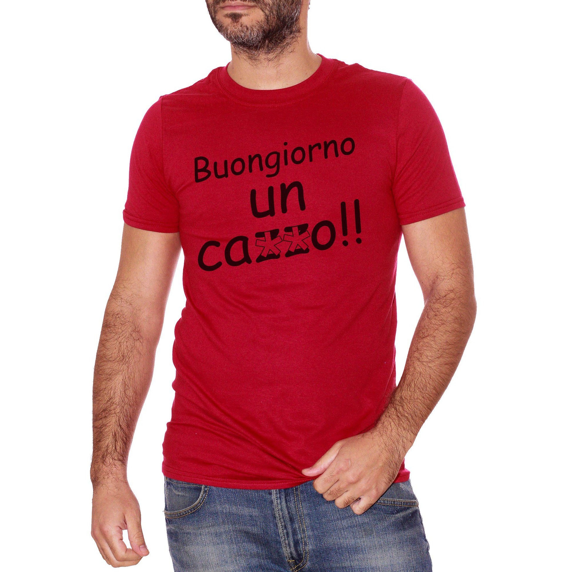 Firebrick T-Shirt Fun Buongiorno - DIVERTENTE CucShop