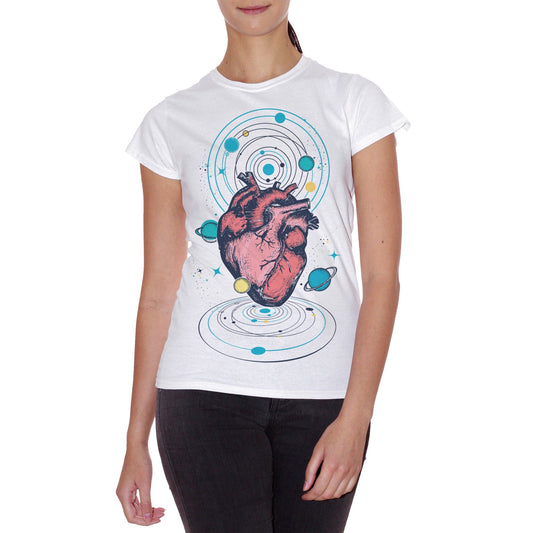 Lavender T-Shirt Heart In The Space | Cuore Nello Spazio | Traditional Tattoo | Tatuaggio Tradizionale | Disegno Artistico | Choose Ur Color - SOCIAL CucShop