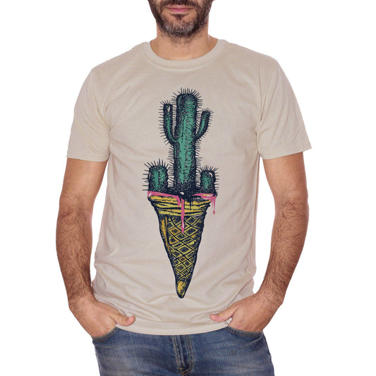 Gray T-Shirt T Shirt Cono Gelato Cactus | Icecream Cactus | Grafica Divertente | Funny Art | Summer Cool Shirt | Choose Ur Color - DIVERTENTE CucShop