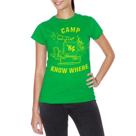 Lime Green T-Shirt Camp Know Where - Campeggio di Dustin - Stranger Things - FILM Choose ur color CucShop