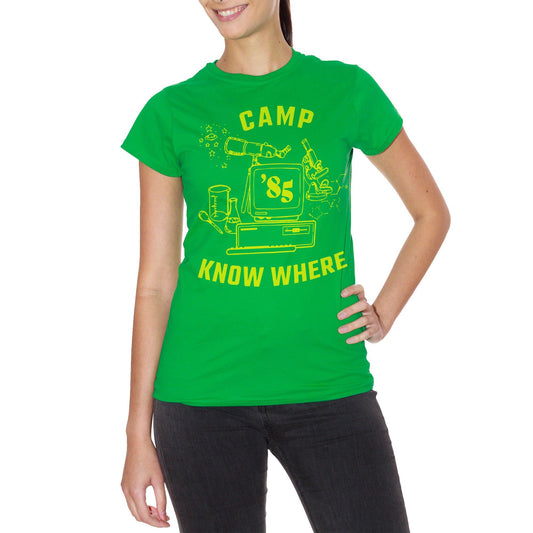 Lime Green T-Shirt Verde Prato Camp Know Where | Nerd Campeggio | Maglia Di Dustin Del Telefilm | Idea Regalo Per Amanti Delle Serie Tv | Choose Ur Color - FILM CucShop