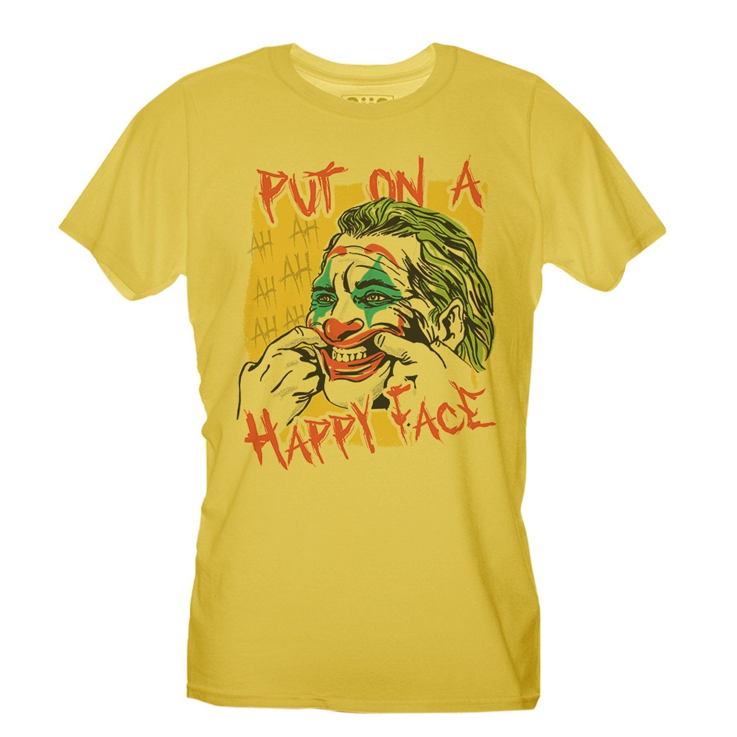 Sandy Brown T-Shirt Joker Face - Put on a happy face - Choose ur Color CucShop