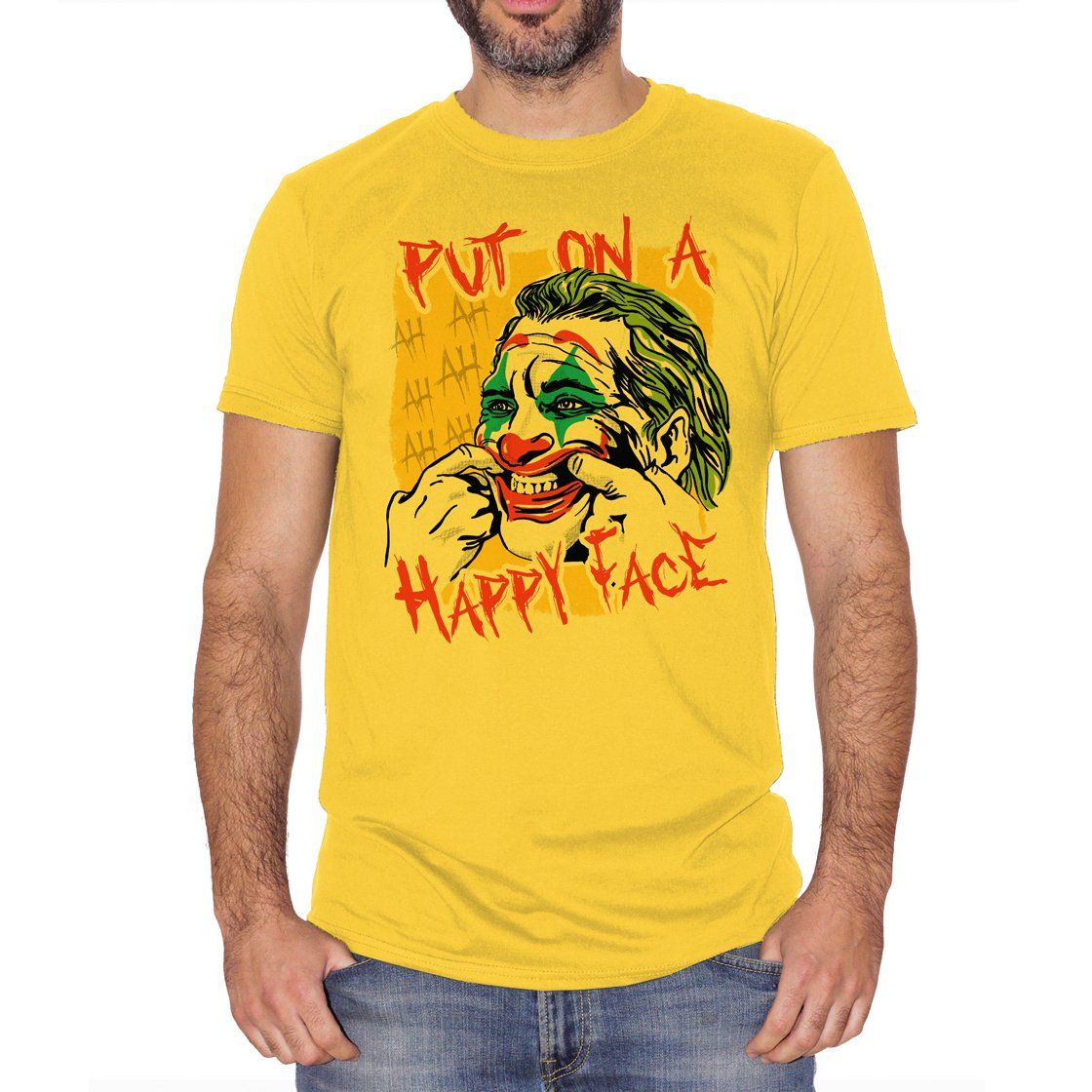 Goldenrod T-Shirt Joker Face - Put on a happy face - Choose ur Color CucShop