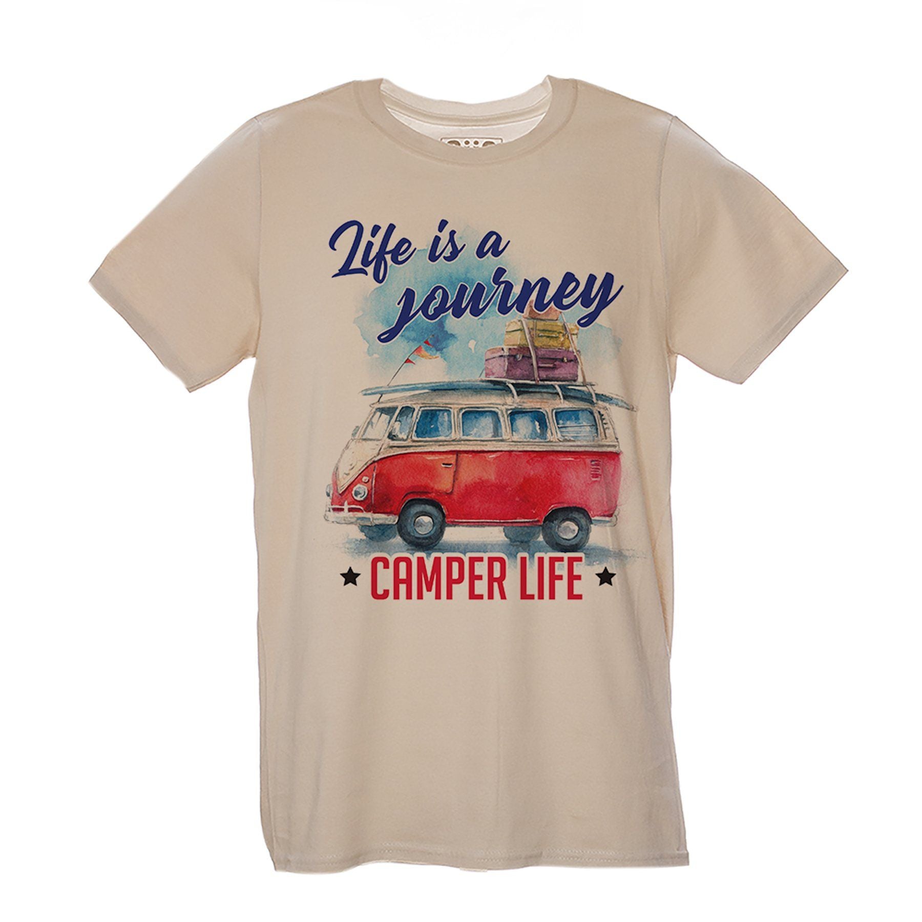Firebrick T-Shirt Life is a Journey - La vita è un Viaggio - Camper Life - Choose Ur Color CucShop