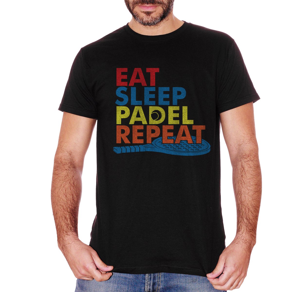 White T-Shirt Padel - Eat Sleep Game Repeat - Regalo per appassionati del Padel - Choose Ur Color Cuc shop