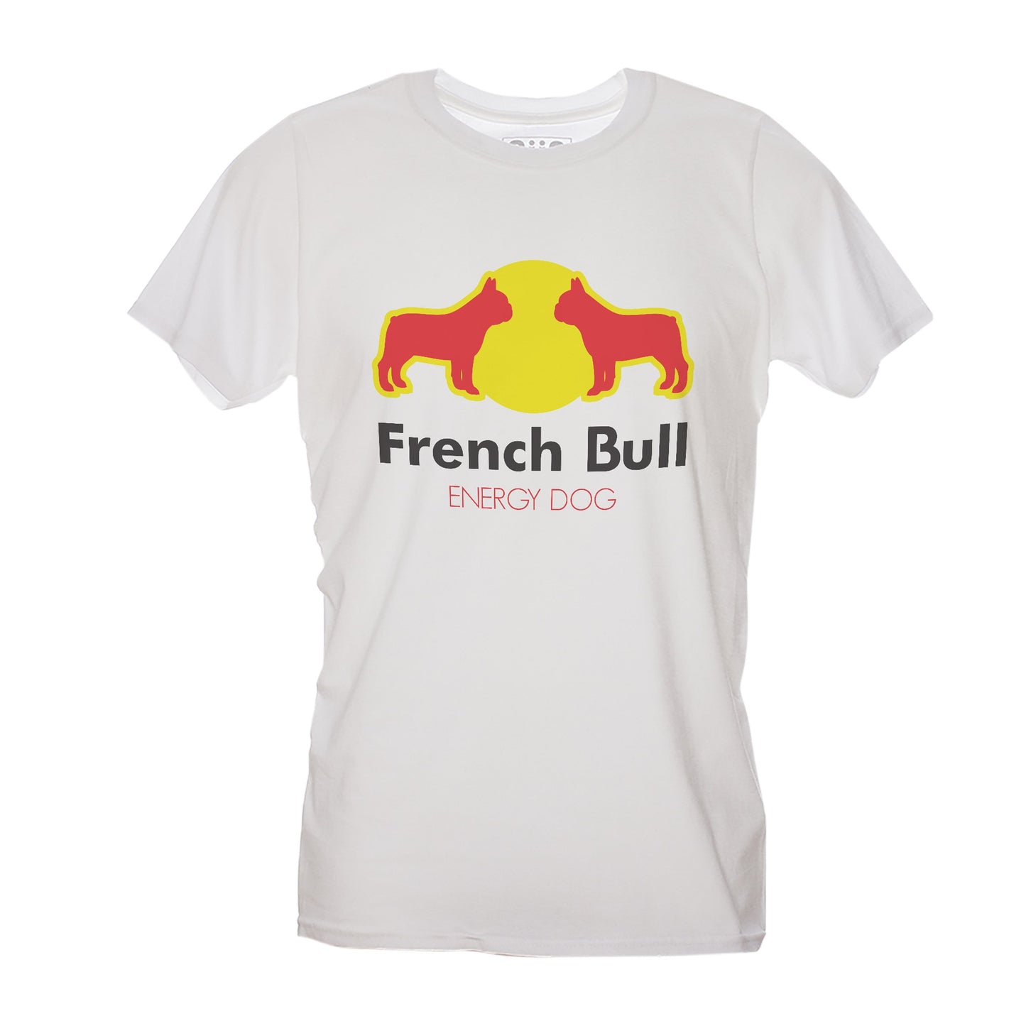Light Gray T-Shirt Frenchbull - Bull Dog Francese Energy Drink Red Bull - Parodia della Famosa bibita con Il Cane - Choose ur Color Cuc shop