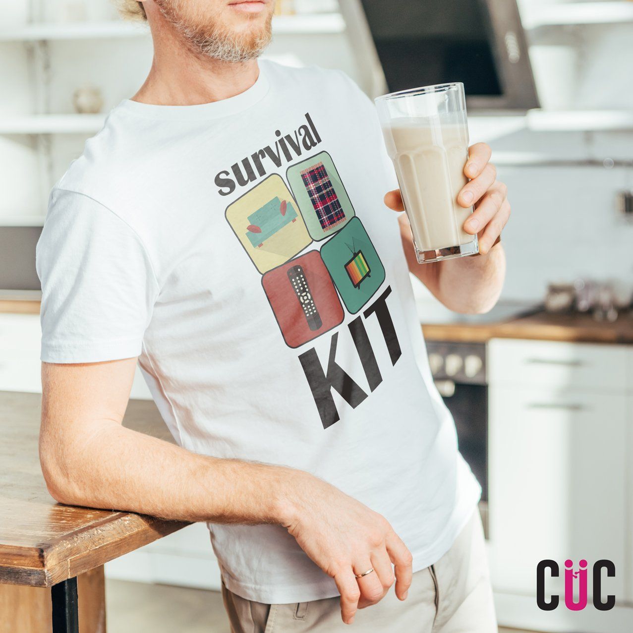 Lavender T-shirt Kit di Sopravvivenza - Io resto a casa ma con stile - Choose ur Color CucShop