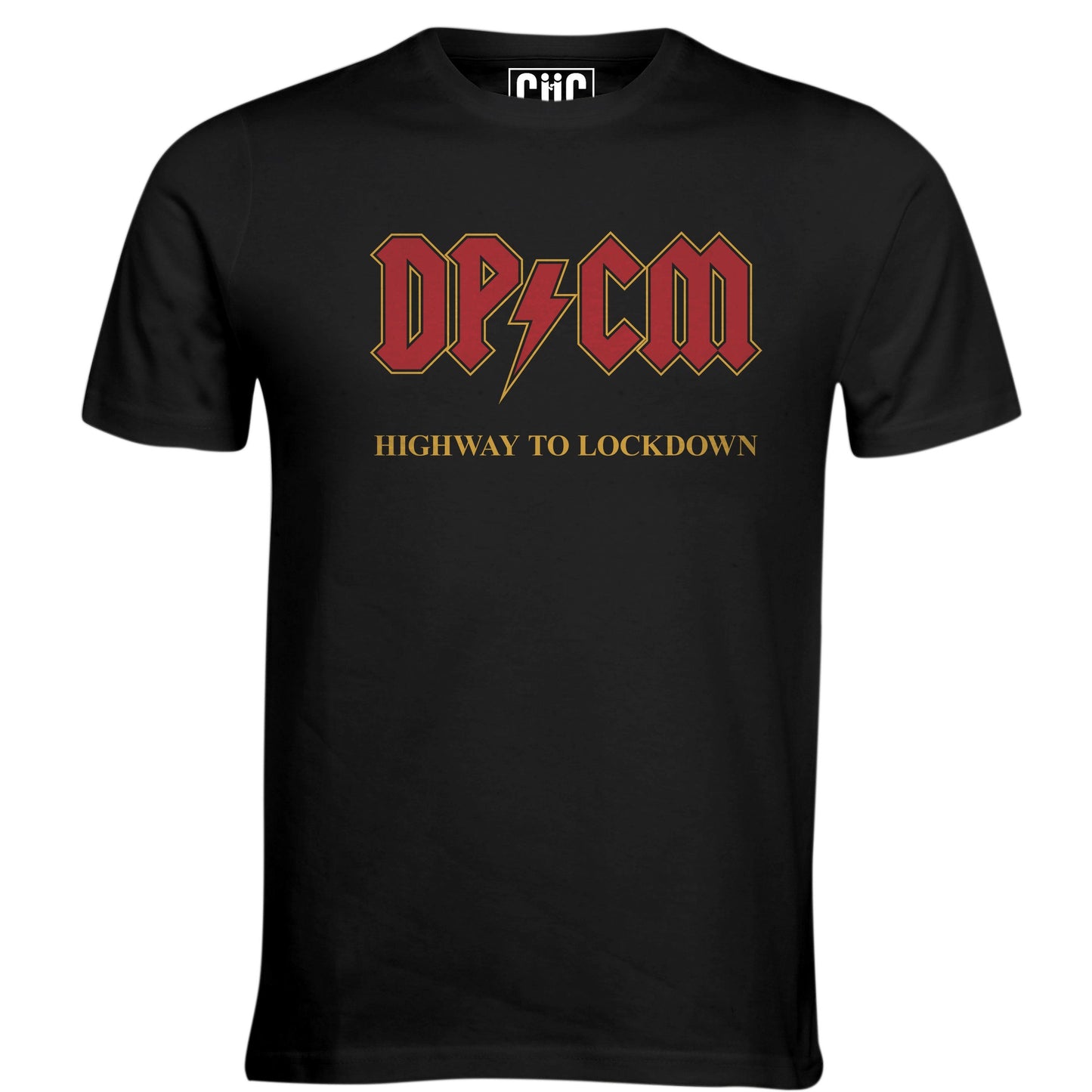 Brown T-Shirt DPCM Decreto Premier Parodia Gruppo Musicale ACDC Rock Highway To Lockdown - Social Choose ur color CucShop