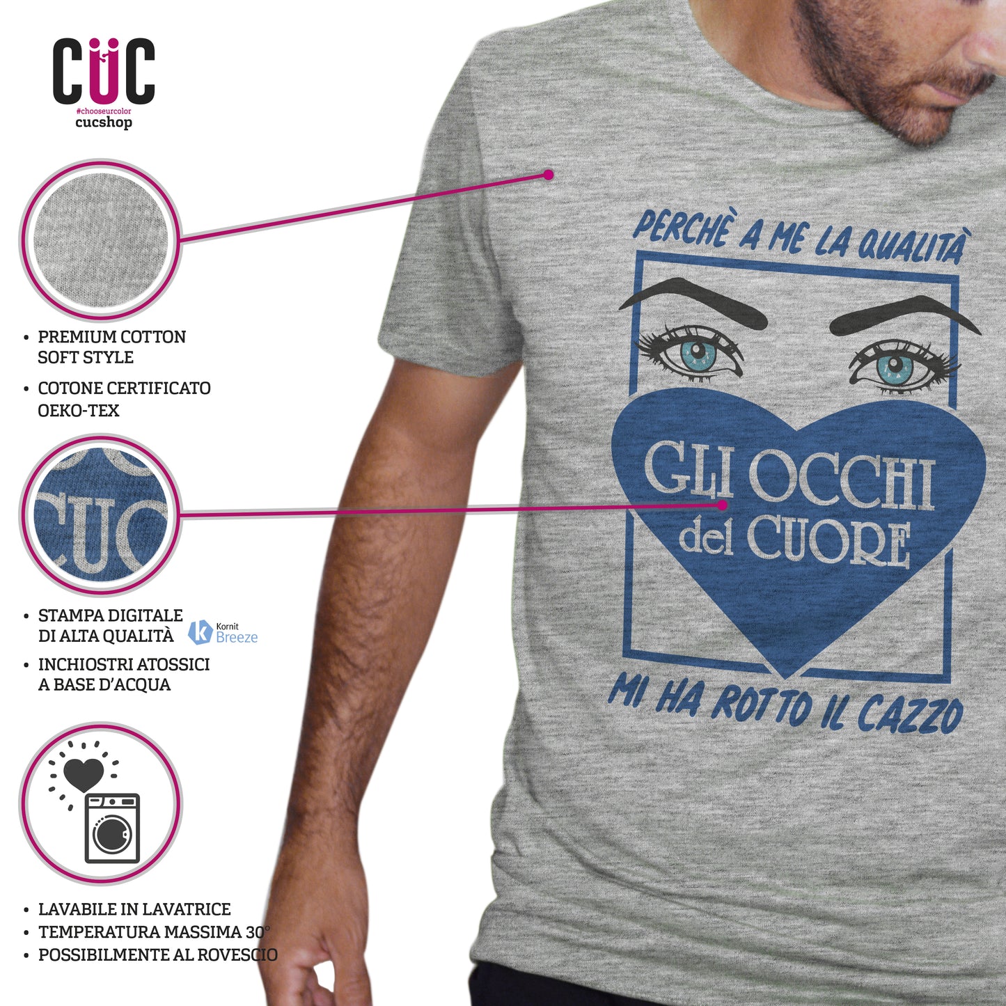 Dark Slate Blue T-Shirt Gli occhi del cuore - Serie Tv italiana - Chooseurcolor CucShop