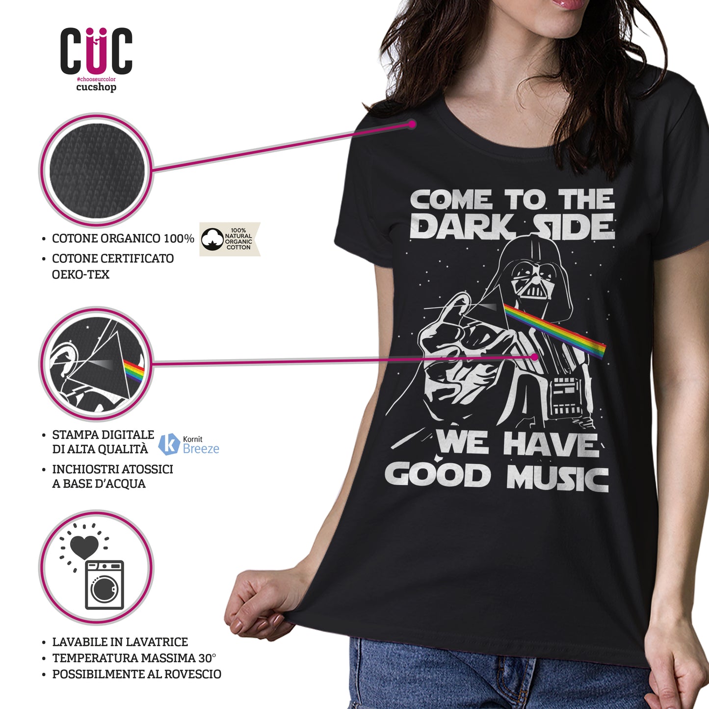 Snow T-Shirt Come to the Dark Side - Darth Vader - Film cult & Good Music -  Chooseurcolor CucShop