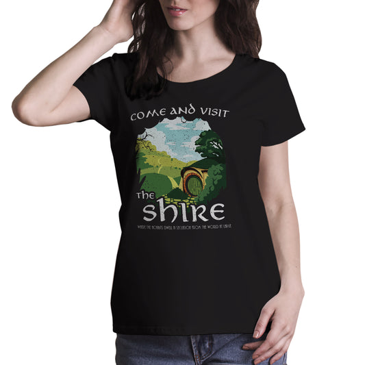 Black T-Shirt Come and visit The Shire - il signore degli anelli - FILM Choose ur color CucShop