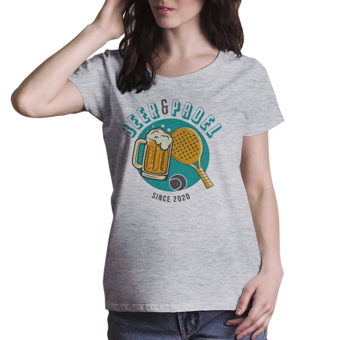 Gray T Shirt Padel e Birra connubio perfetto - divertente sportiva - SPORT - #ChooseurColor CucShop