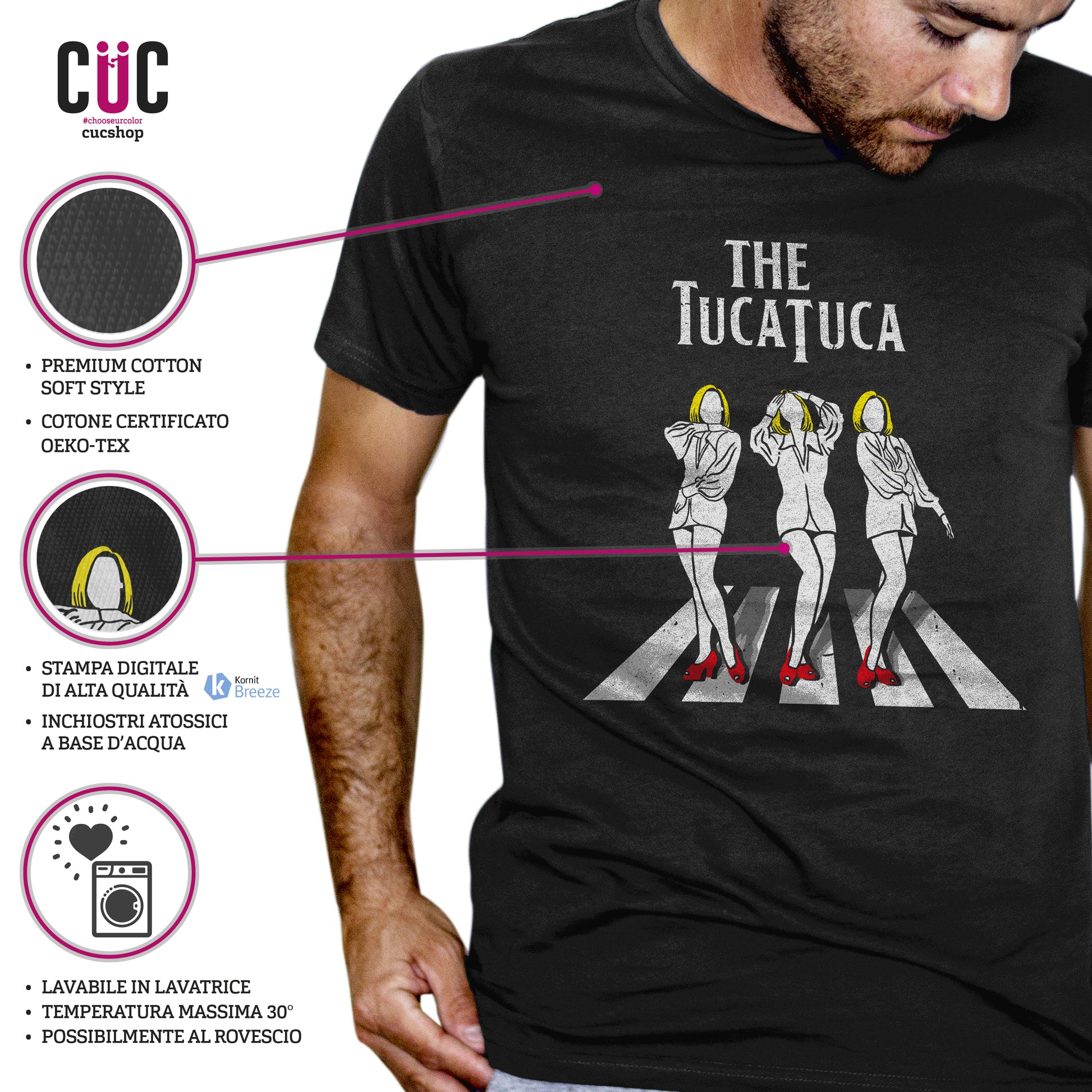 T-Shirt Divertente Tuca Tuca Like Beatles - Raffa nazionale - Trash - Music - Choose ur color - CUC chooseurcolor