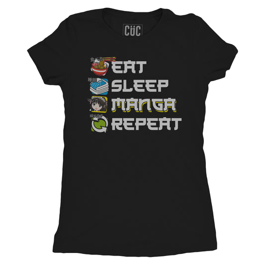 T-Shirt Eat Sleep Manga Repeat - Giapponese #chooseurcolor - CUC chooseurcolor