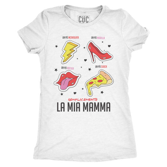 T-Shirt Mamma Rock - Festa della mamma - un po' modella - un po' cuoca - un po' incavolata #chooseurcolor - CUC chooseurcolor