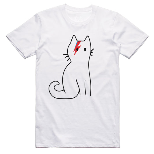 CUC T-Shirt Cat David - Ziggy Starcat - Gatto - Maglia divertente  - Nera #chooseurcolor - CUC chooseurcolor