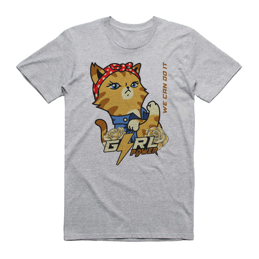 CUC T-Shirt Girl Power - We Can do It Kitty #chooseurcolor - CUC chooseurcolor
