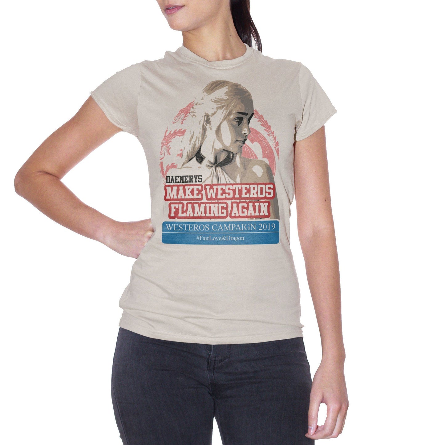 Gray T-Shirt VOTE FOR DAENERYS - game of thrones CucShop